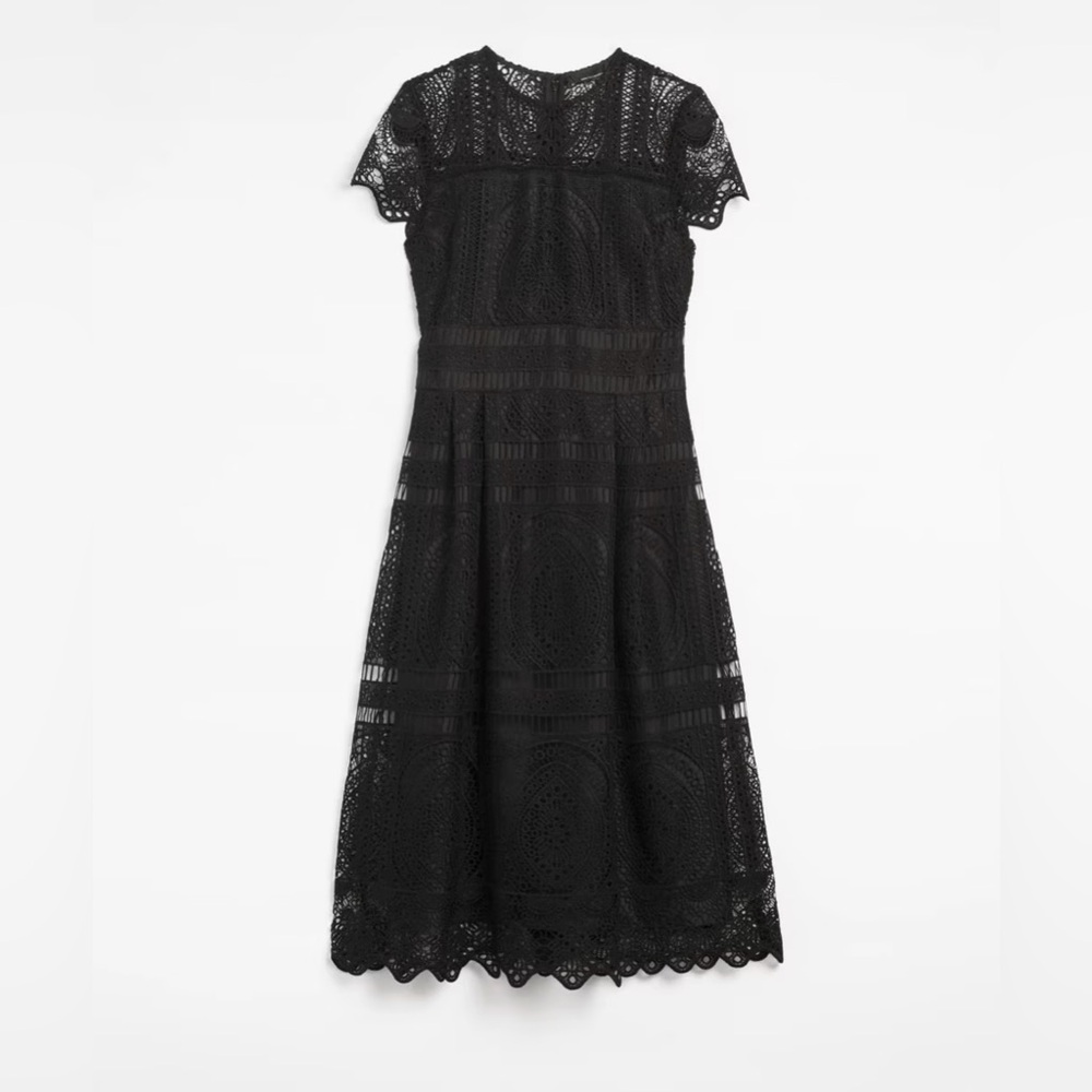 White House Black Market Black Lace Midi Dress Great for Party Date Night